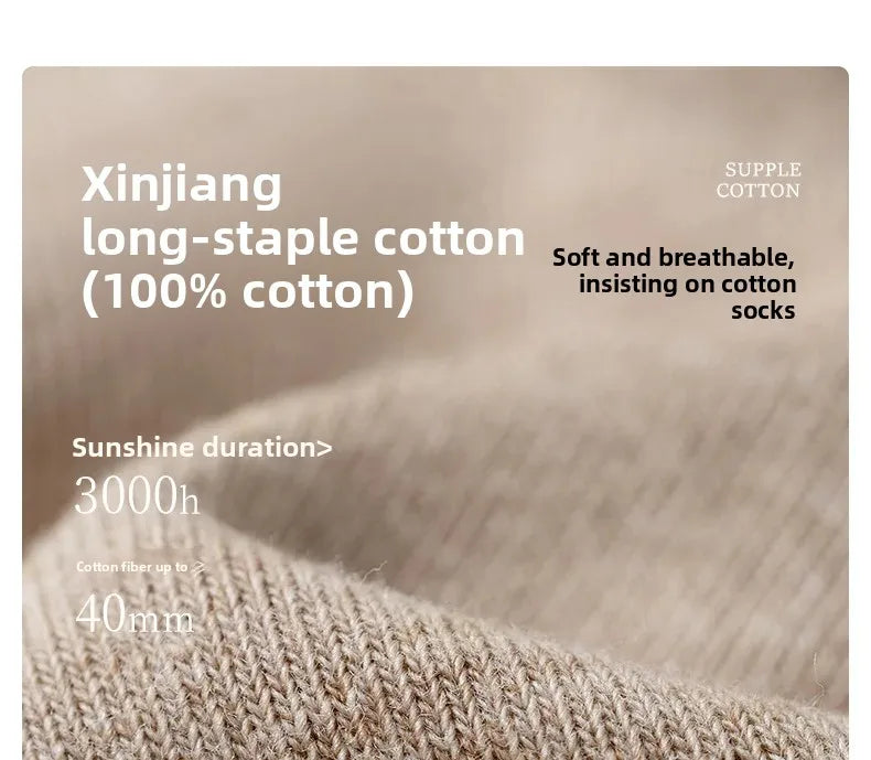 Crack-Resistant Pure Cotton Socks