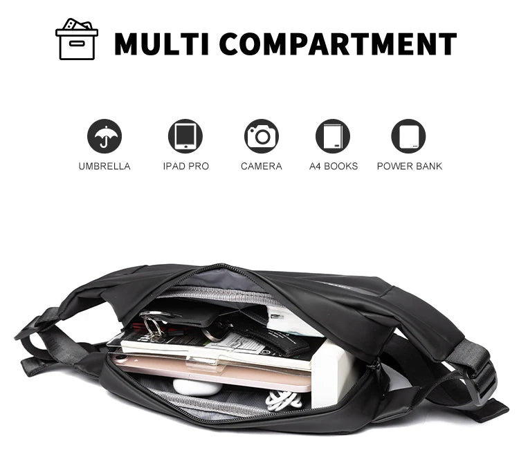 Premium Waterproof Crossbody Sling Bag with Magnetic Buckle