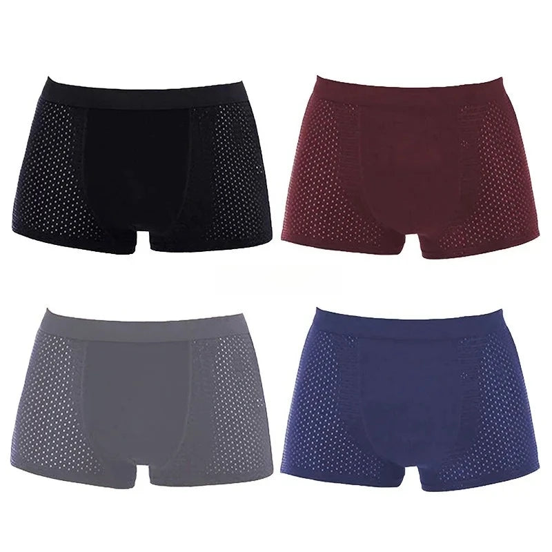 Men's Bamboo Boxer Briefs - Soft, Breathable Everyday Comfort ( Set of 4 )