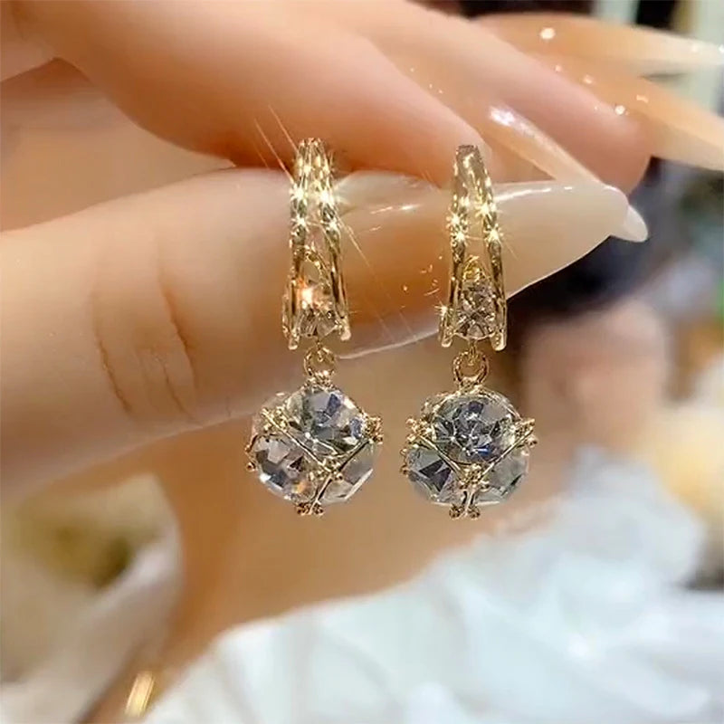 Geometric Crystal Drop Earrings