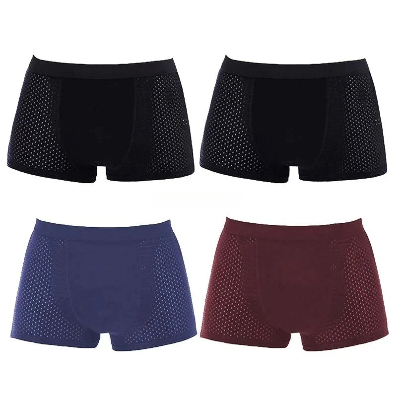 Men's Bamboo Boxer Briefs - Soft, Breathable Everyday Comfort ( Set of 4 )