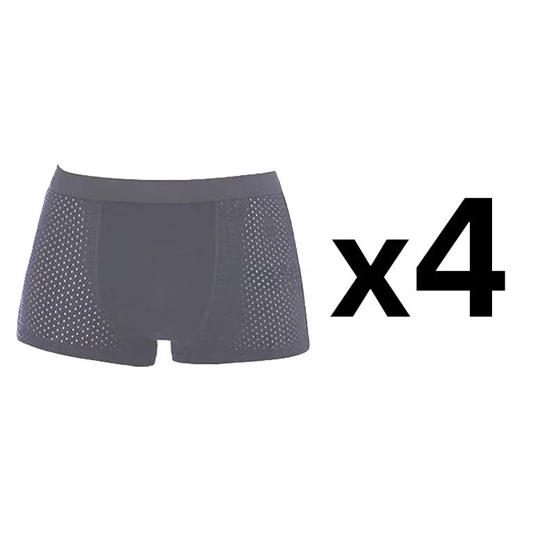 Men's Bamboo Boxer Briefs - Soft, Breathable Everyday Comfort ( Set of 4 )