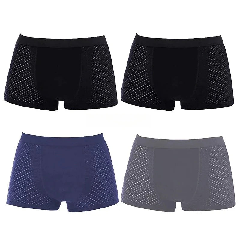 Men's Bamboo Boxer Briefs - Soft, Breathable Everyday Comfort ( Set of 4 )