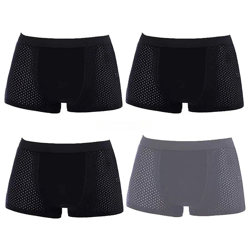 Men's Bamboo Boxer Briefs - Soft, Breathable Everyday Comfort ( Set of 4 )