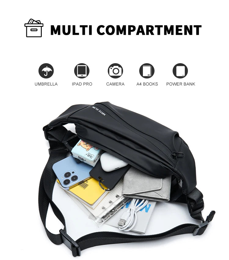 Premium Waterproof Crossbody Sling Bag with Magnetic Buckle
