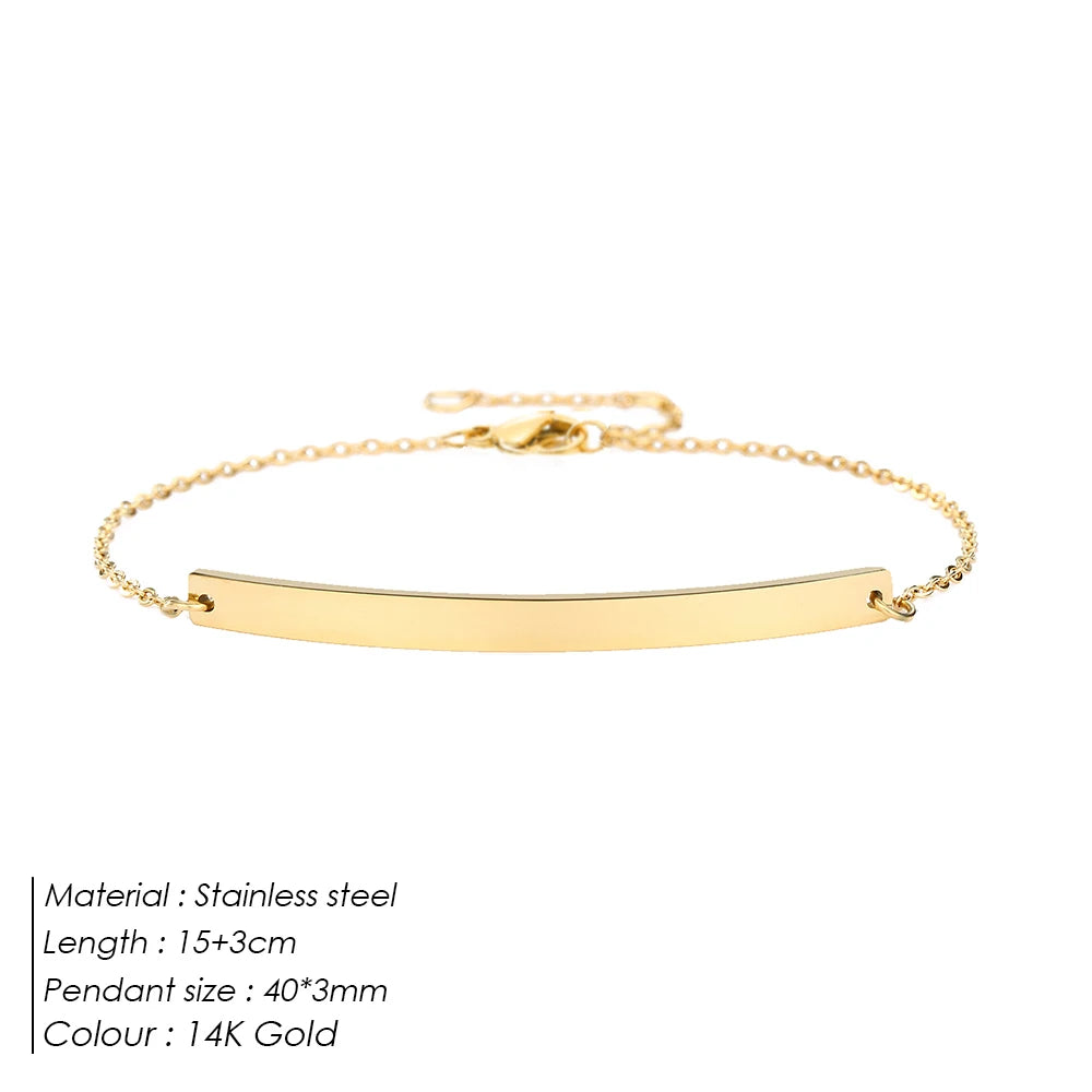 Sleek Curve Stainless Steel Bracelets for Women