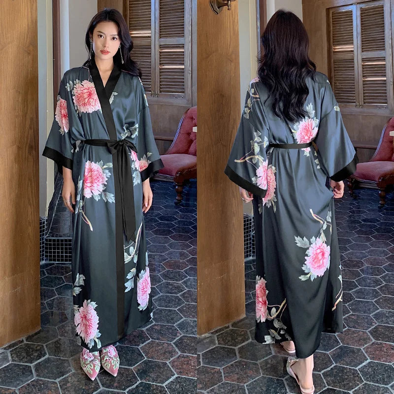 Art Print Kimono Gown ( Long )