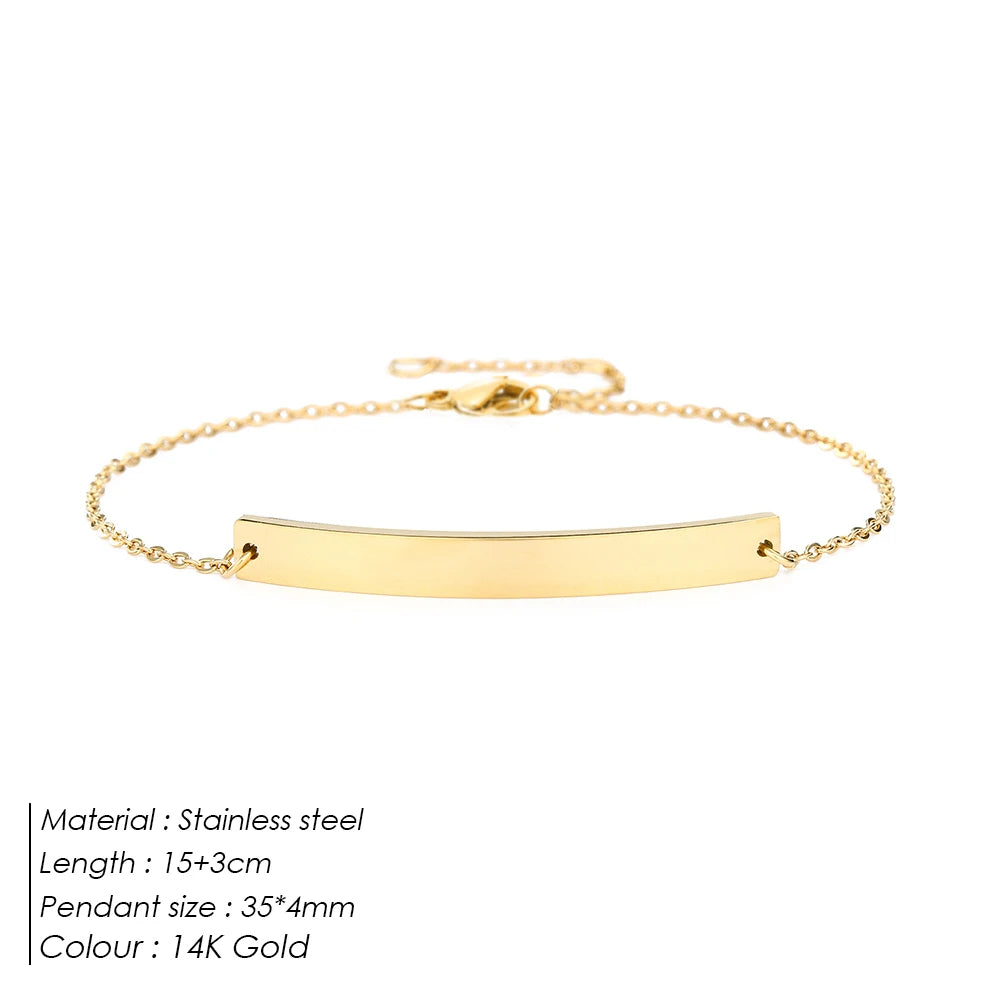 Sleek Curve Stainless Steel Bracelets for Women