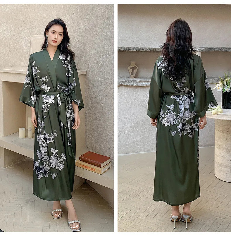 Art Print Kimono Gown ( Long )
