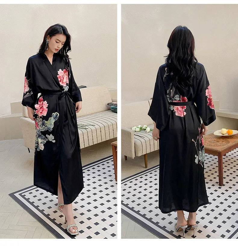 Art Print Kimono Gown ( Long )