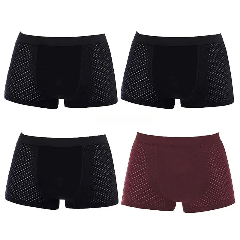 Men's Bamboo Boxer Briefs - Soft, Breathable Everyday Comfort ( Set of 4 )