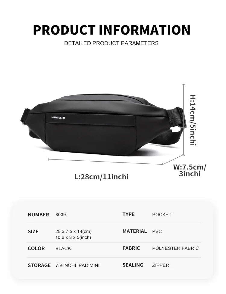 Premium Waterproof Crossbody Sling Bag with Magnetic Buckle