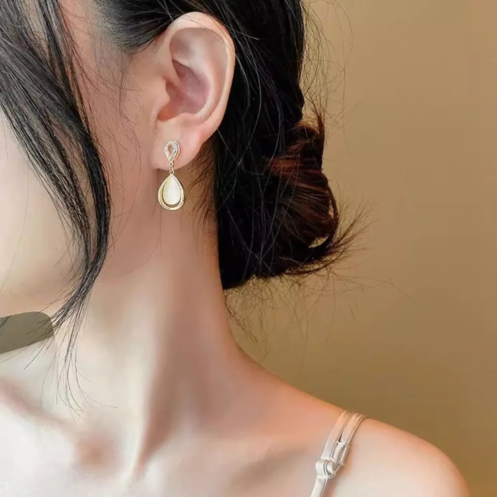 Ivory Drop Frame Earrings