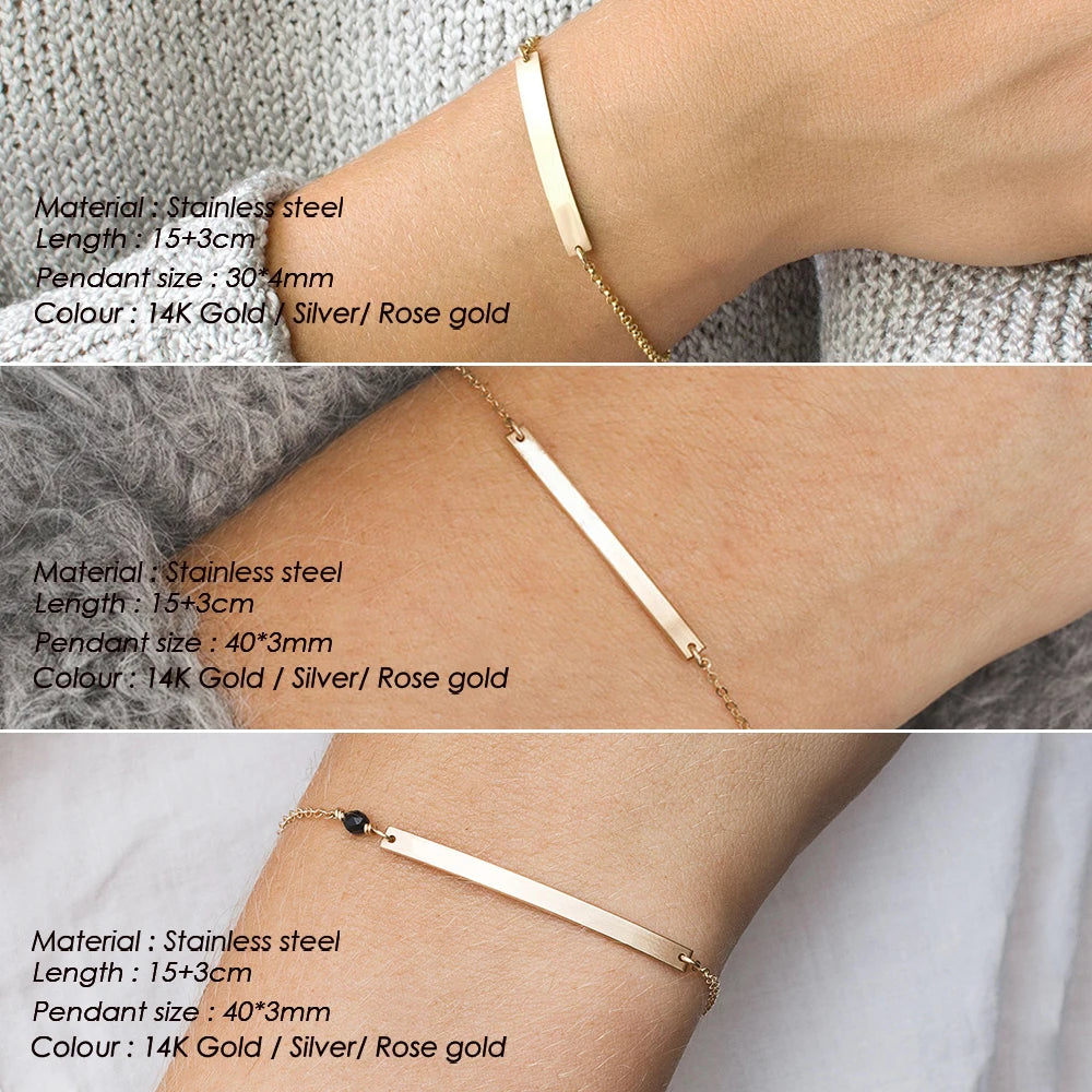 Sleek Curve Stainless Steel Bracelets for Women