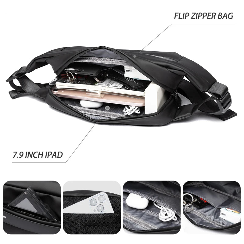 Premium Waterproof Crossbody Sling Bag with Magnetic Buckle