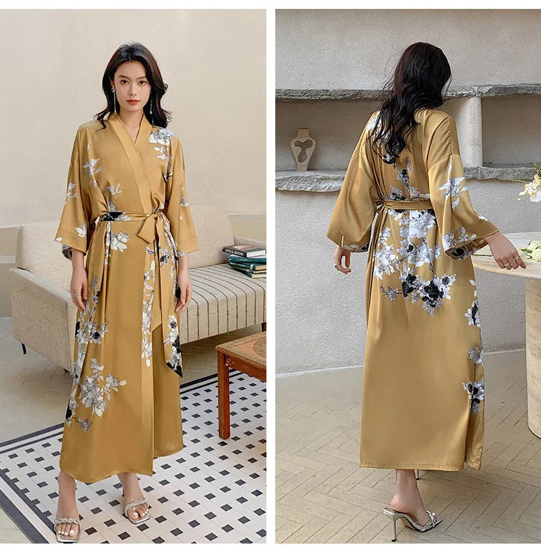 Art Print Kimono Gown ( Long )