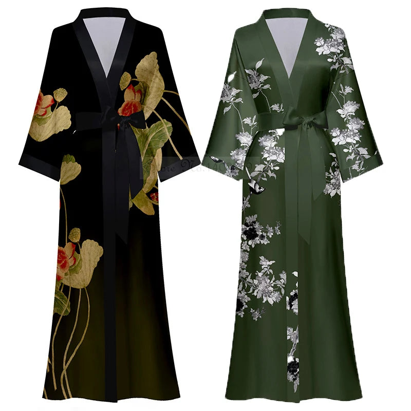 Art Print Kimono Gown ( Long )