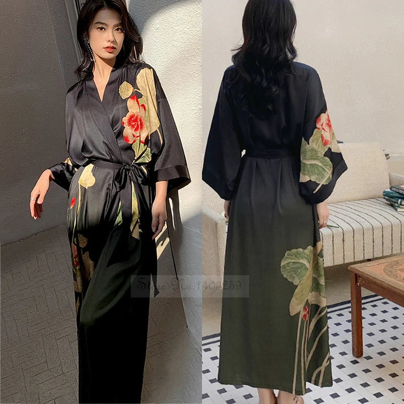 Art Print Kimono Gown ( Long )