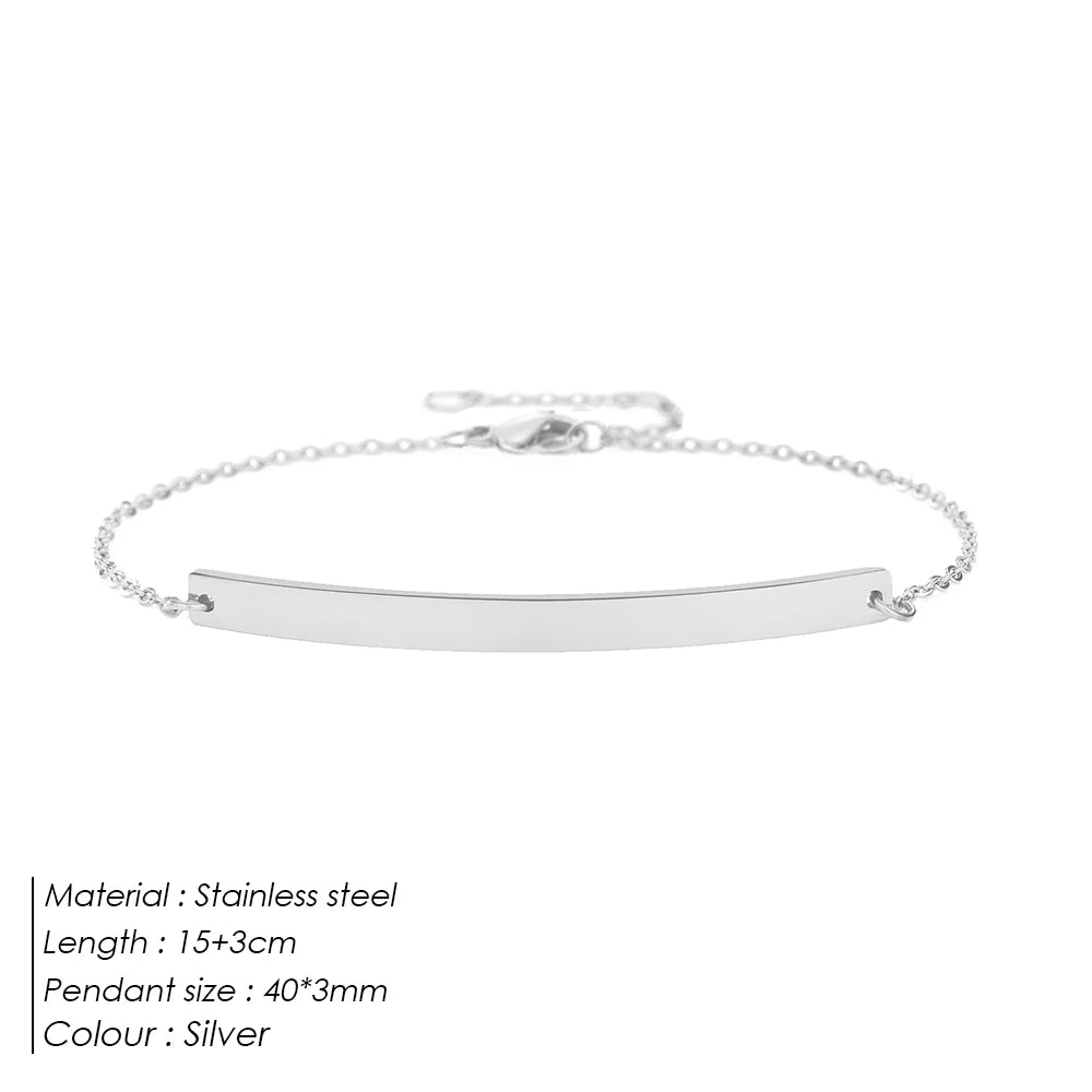 Sleek Curve Stainless Steel Bracelets for Women
