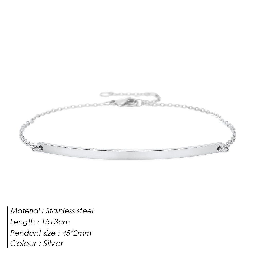 Sleek Curve Stainless Steel Bracelets for Women
