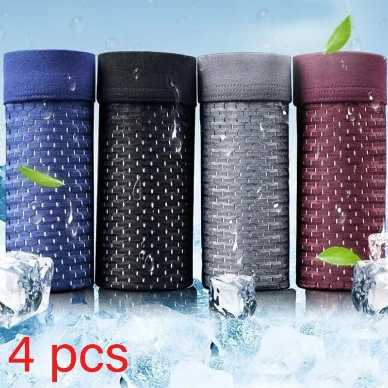 Men's Bamboo Boxer Briefs - Soft, Breathable Everyday Comfort ( Set of 4 )