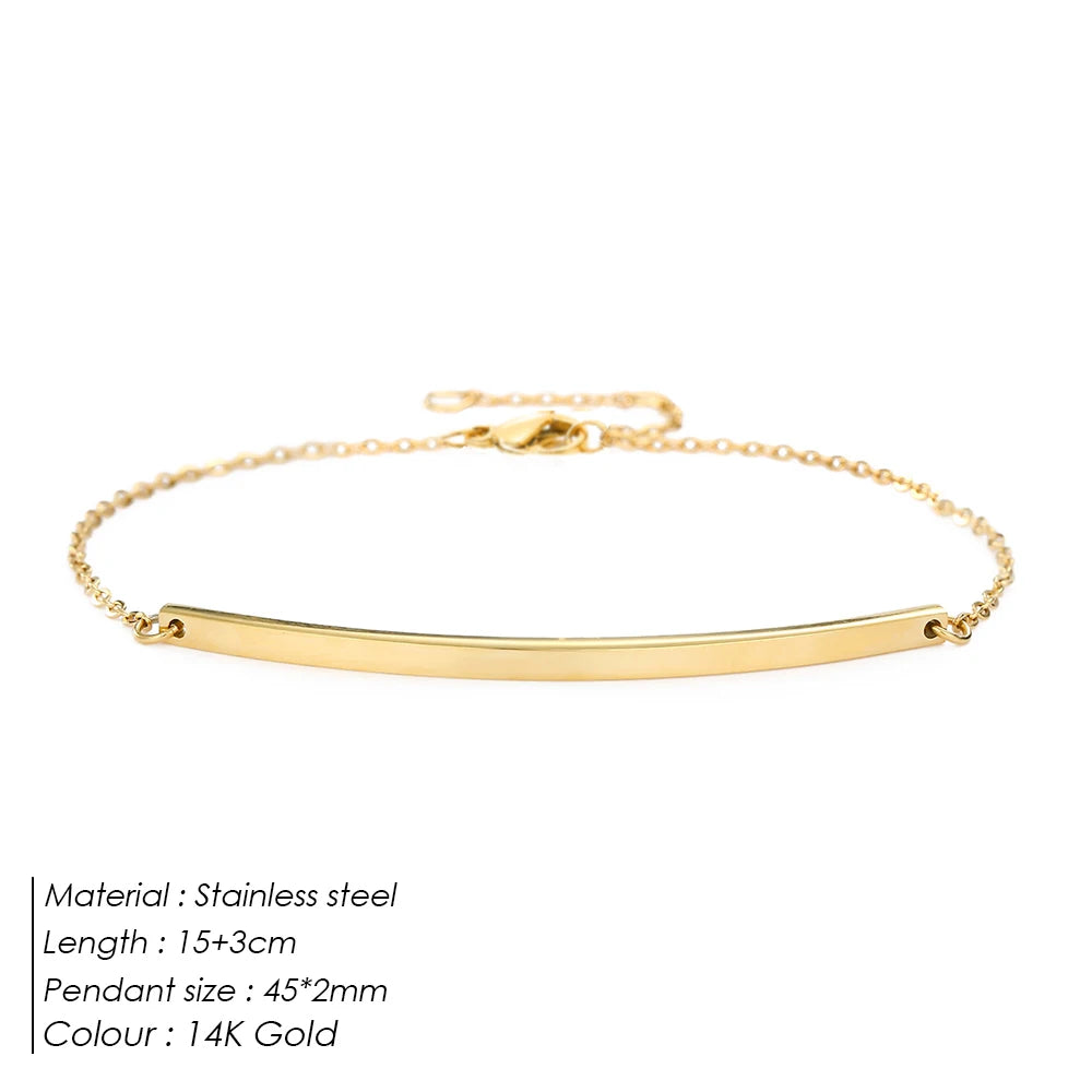 Sleek Curve Stainless Steel Bracelets for Women