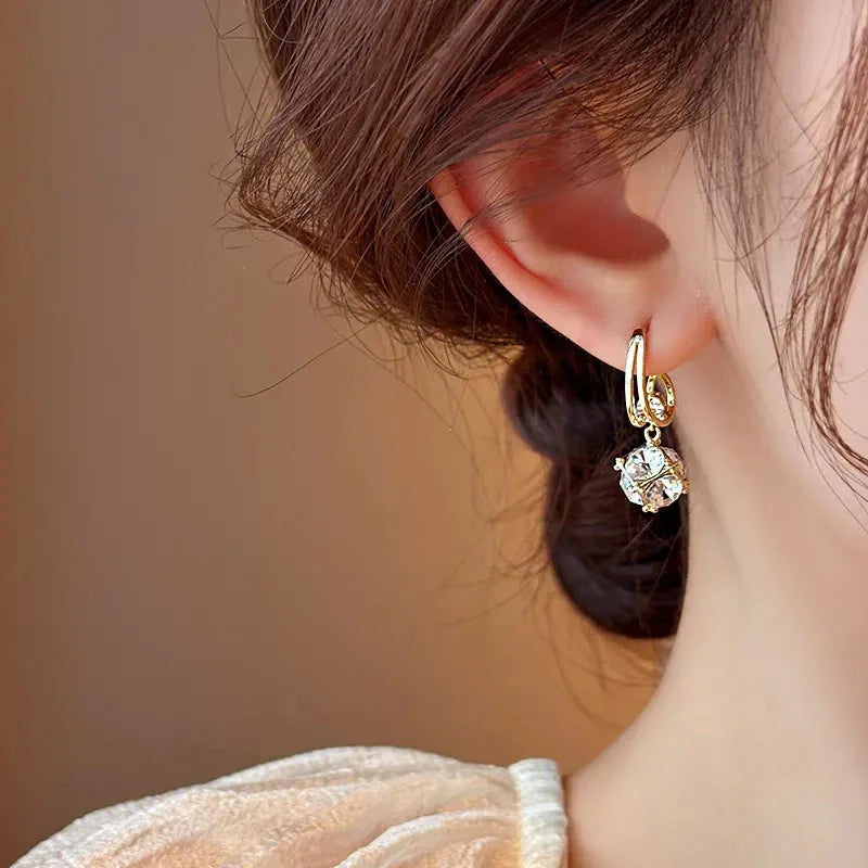 Geometric Crystal Drop Earrings