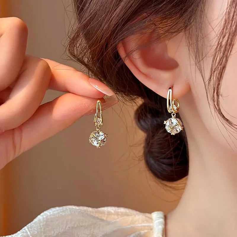 Geometric Crystal Drop Earrings