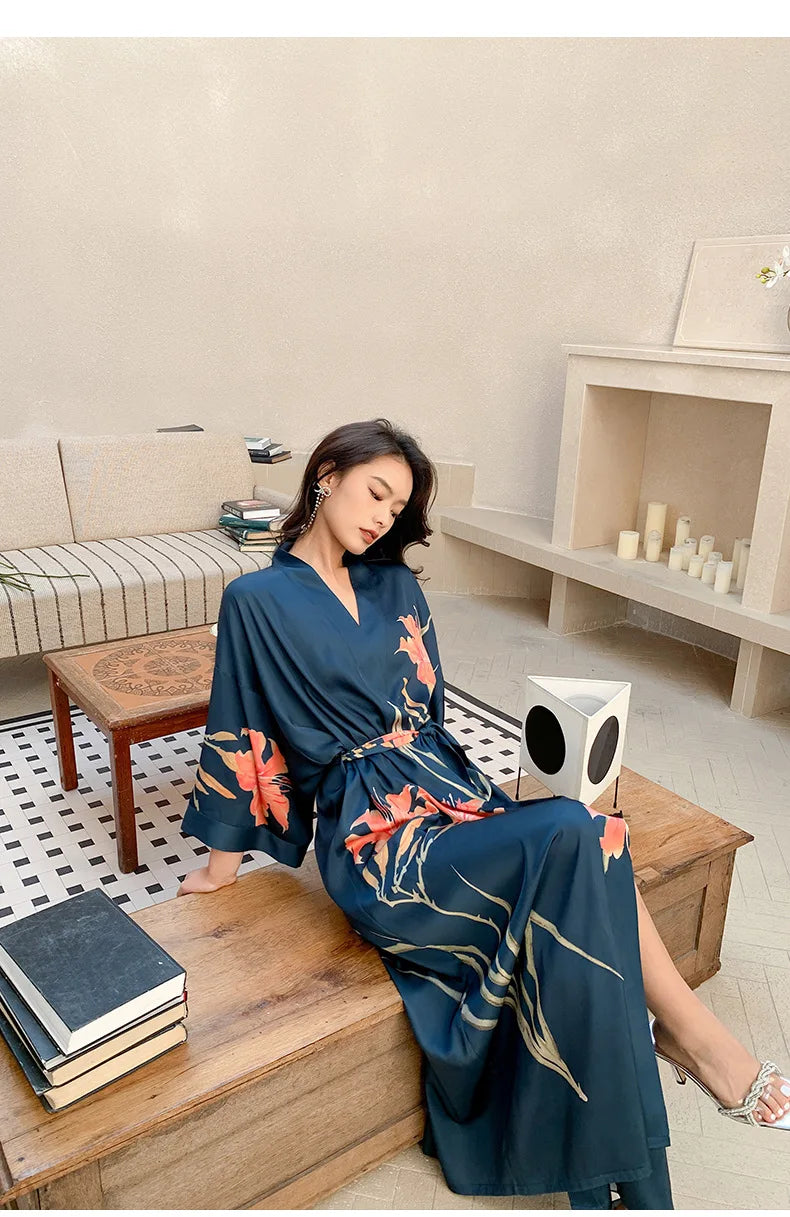 Art Print Kimono Gown ( Long )