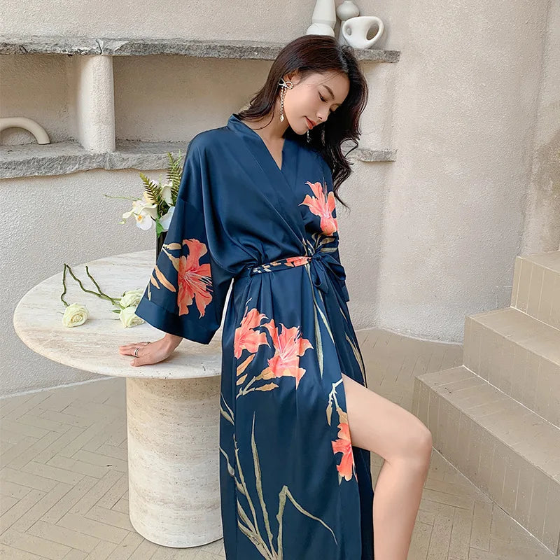 Art Print Kimono Gown ( Long )