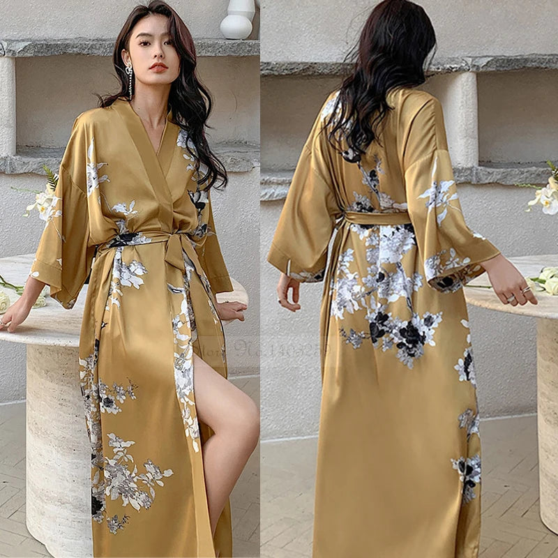 Art Print Kimono Gown ( Long )