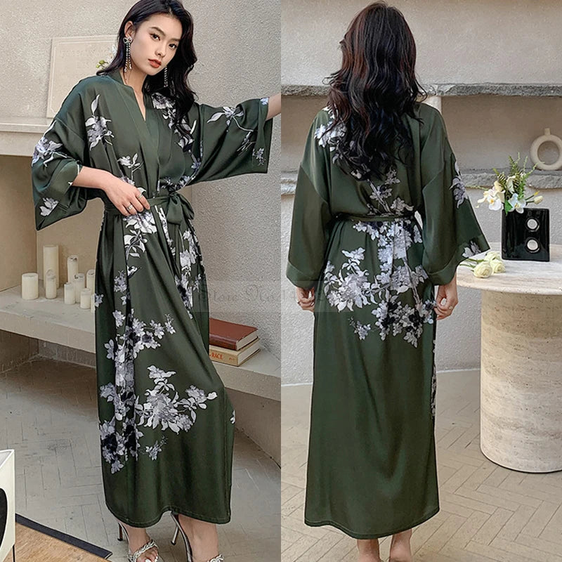 Art Print Kimono Gown ( Long )