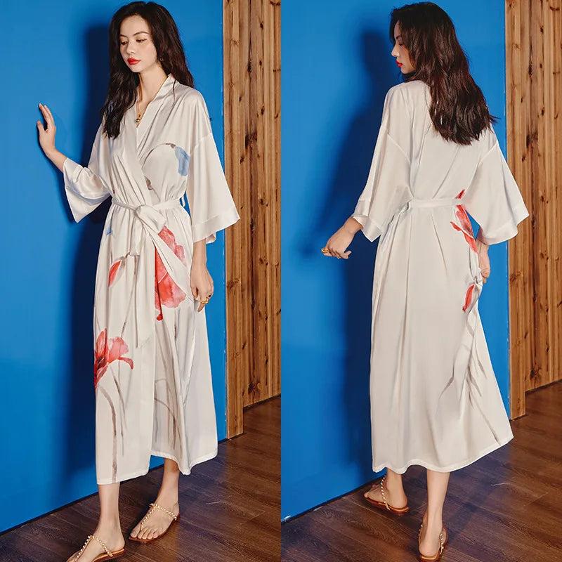 Art Print Kimono Gown ( Long )