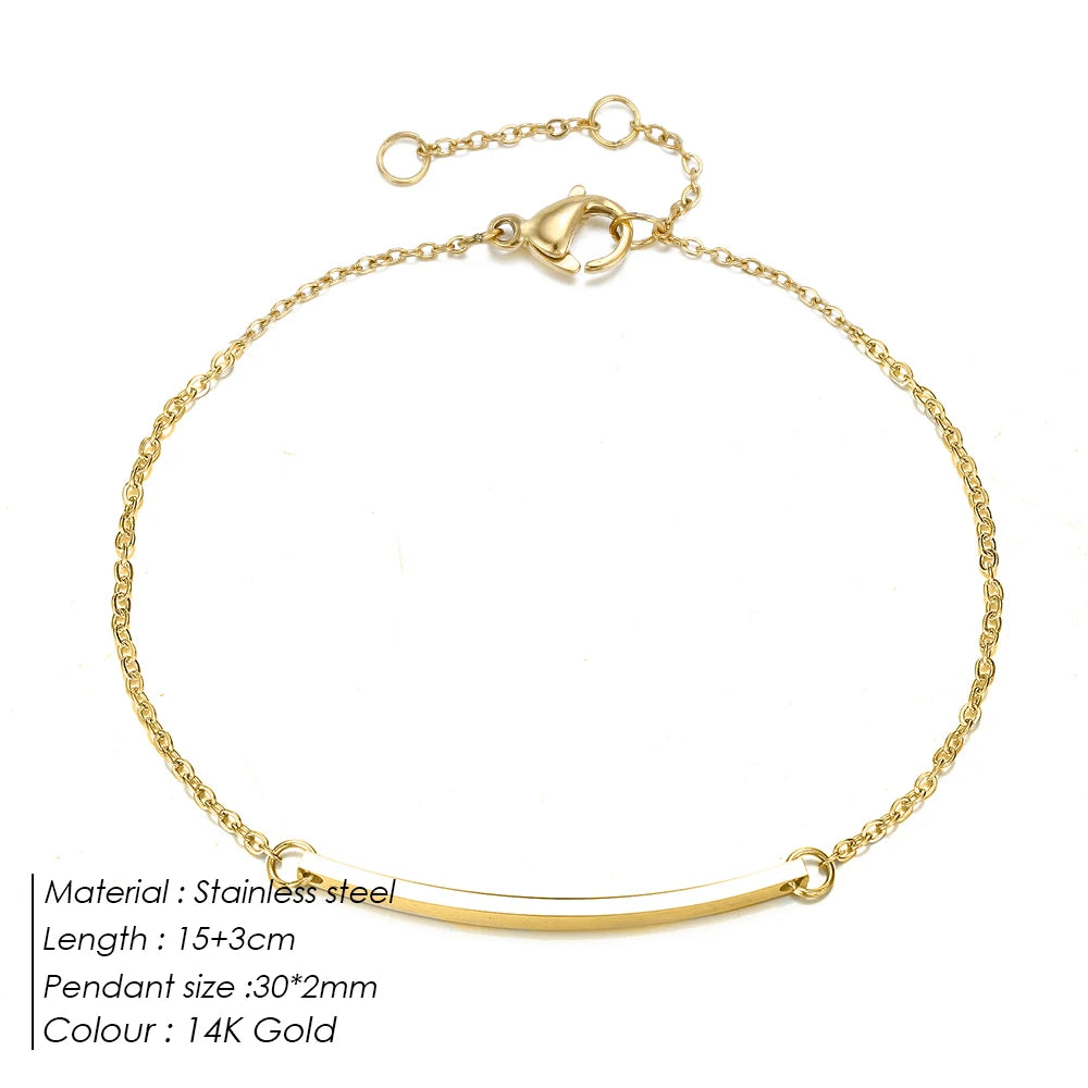 Sleek Curve Stainless Steel Bracelets for Women