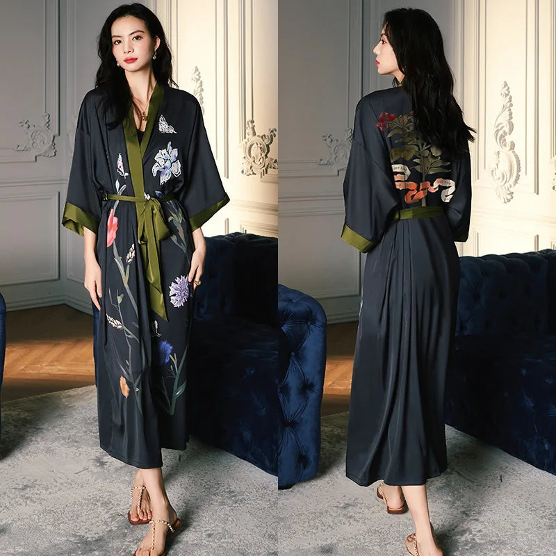 Art Print Kimono Gown ( Long )