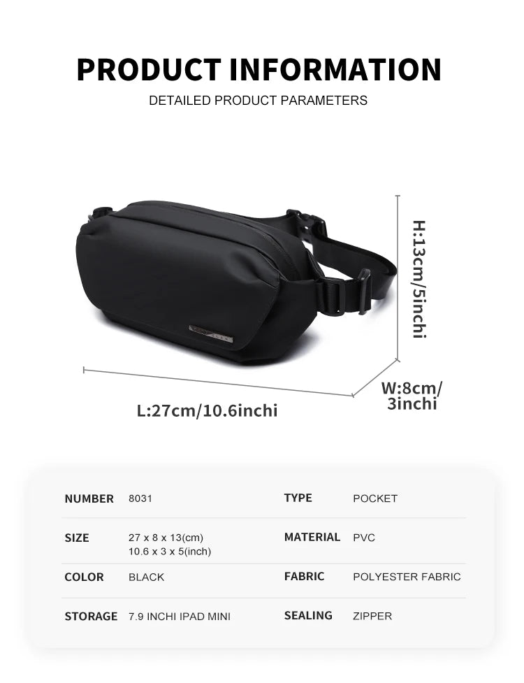 Premium Waterproof Crossbody Sling Bag with Magnetic Buckle