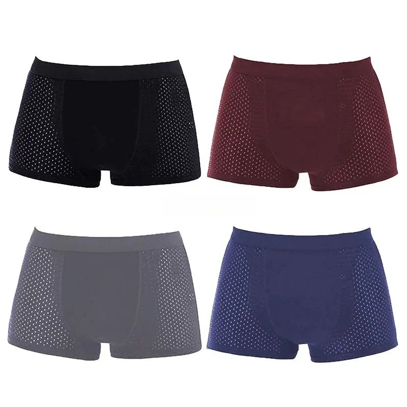 Men's Bamboo Boxer Briefs - Soft, Breathable Everyday Comfort ( Set of 4 )