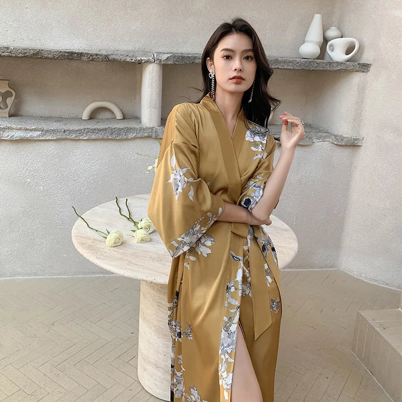 Art Print Kimono Gown ( Long )