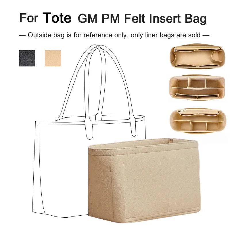 Felt Tote Bag Organiser Insert