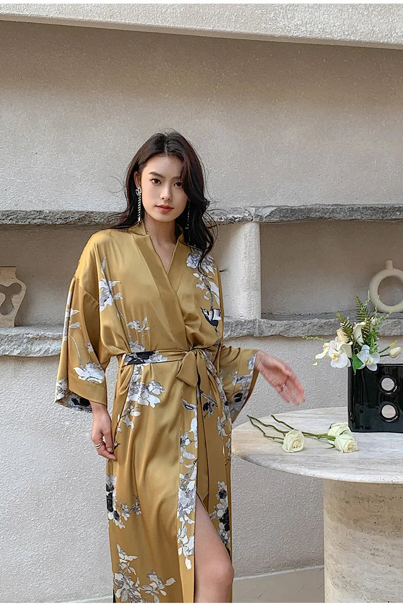 Art Print Kimono Gown ( Long )